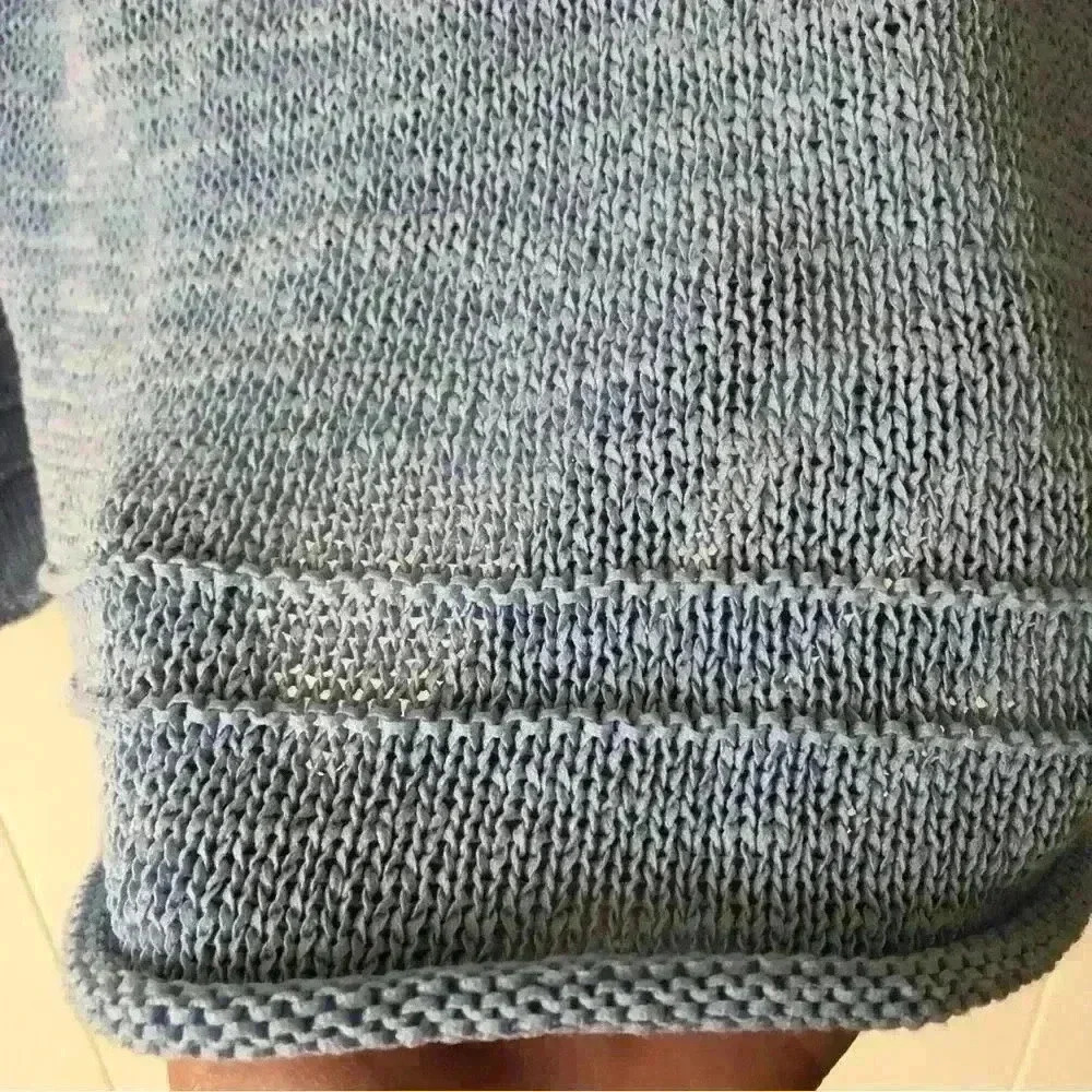 Lord & Taylor Knit Light Blue Cotton Blend Top Sweater Size PS - Picture 6 of 8